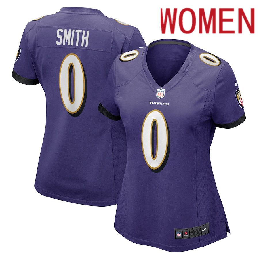 Women Baltimore Ravens 0 Roquan Smith Nike Purple Team Game NFL Jersey